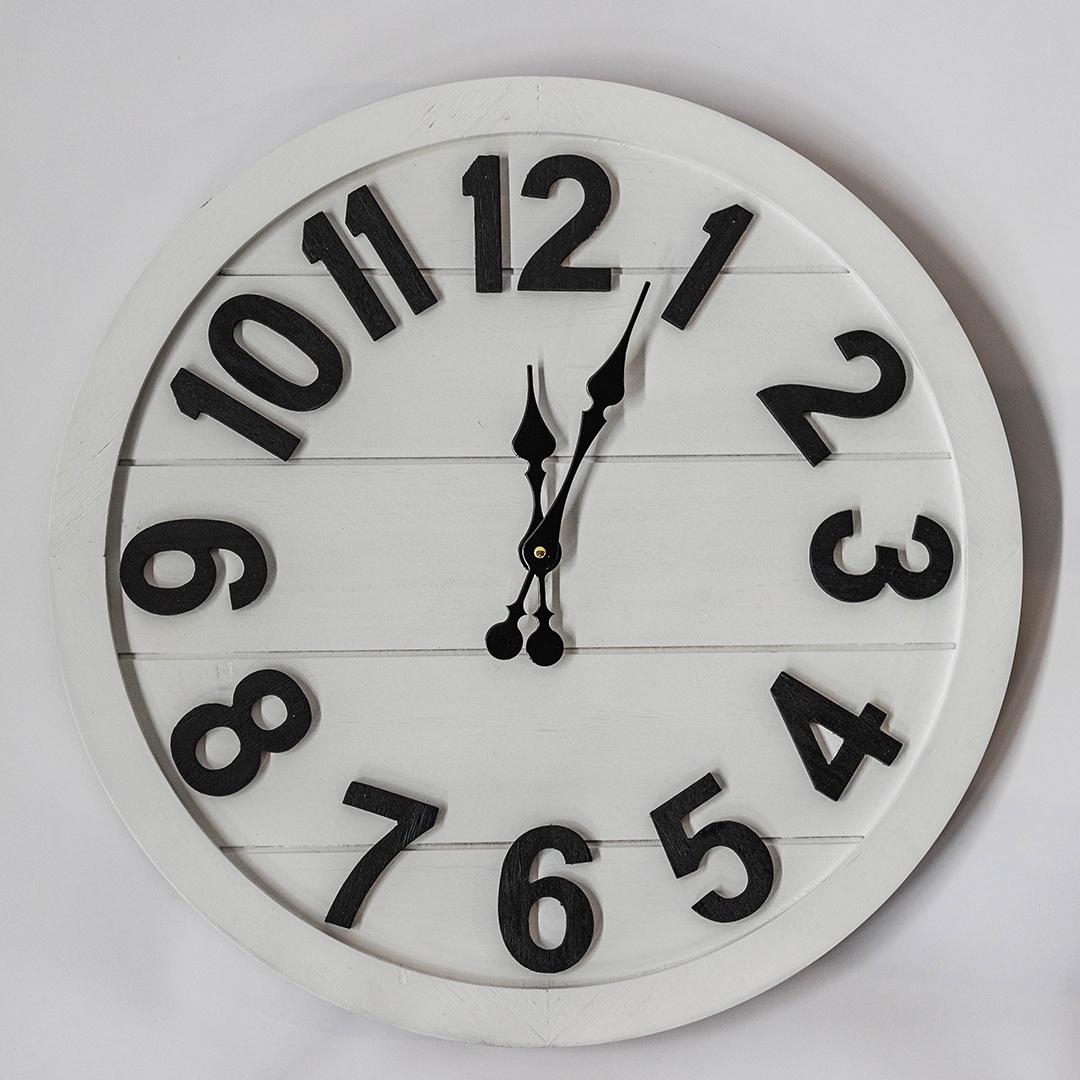 White Wood Clock