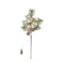 Frosted Spray w/Pine Cones - 20LED - 25.5"