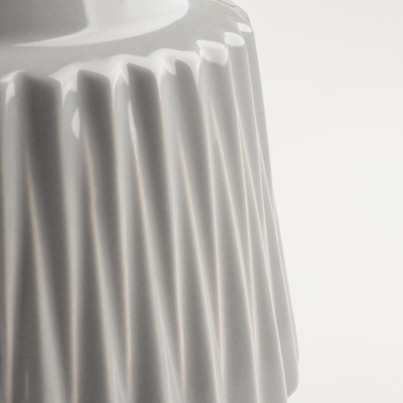 Ella Faceted Ceramic Vase 9" - Grey