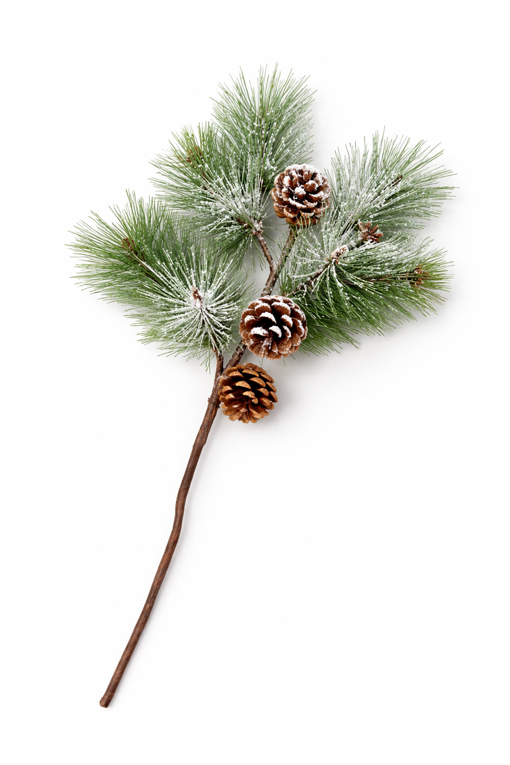 Frosted Spray w/Pine Cones - 20LED - 25.5"