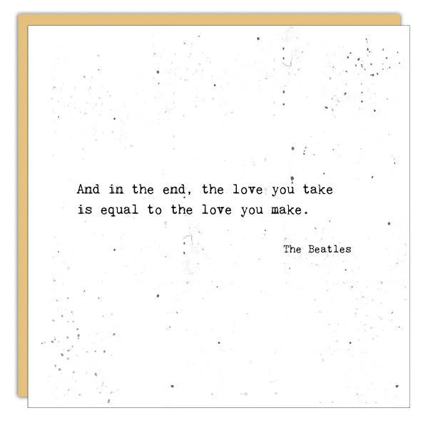 The Love You Take Card