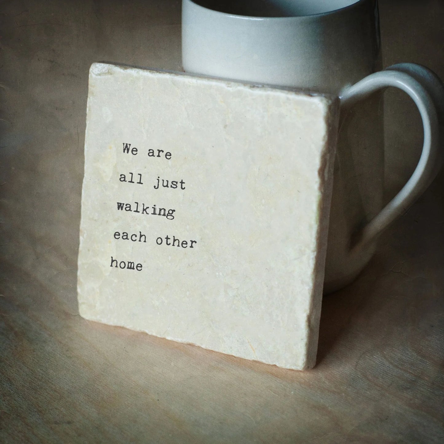 Walking Each Other Home Marble Coaster