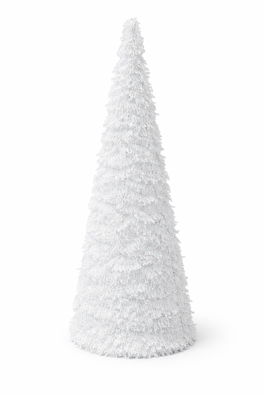 Large Lit Flocked Cone Tree