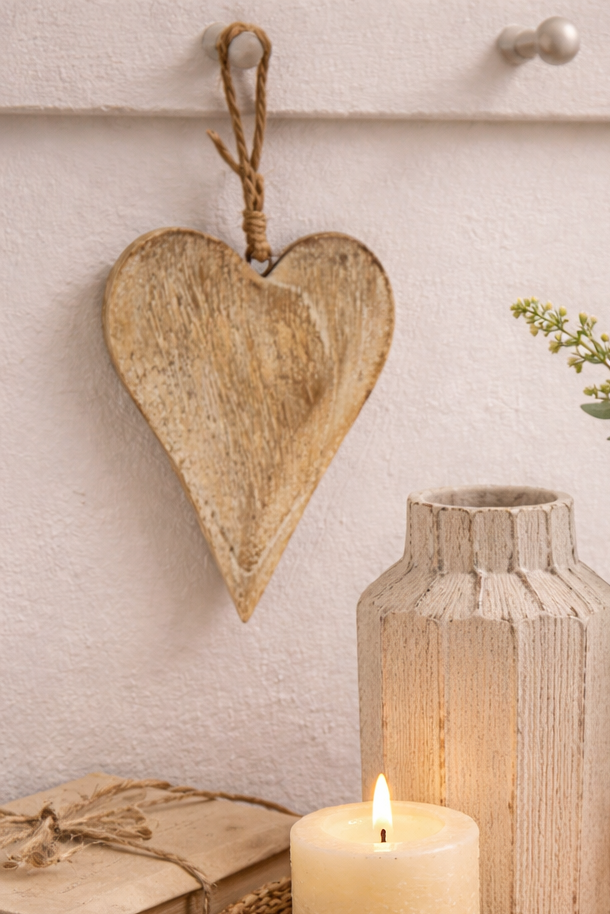 Wooden Hanging Heart