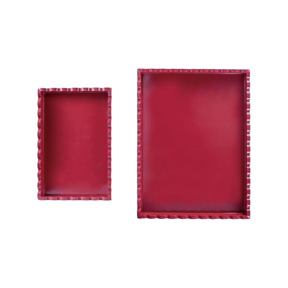 Red Scalloped Tray