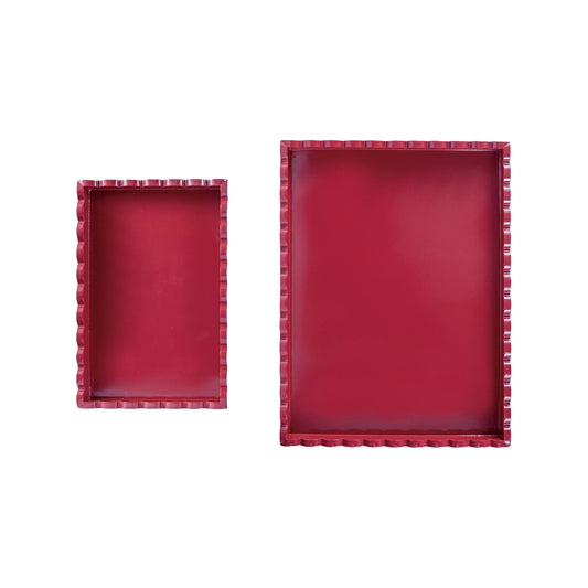 Red Scalloped Tray